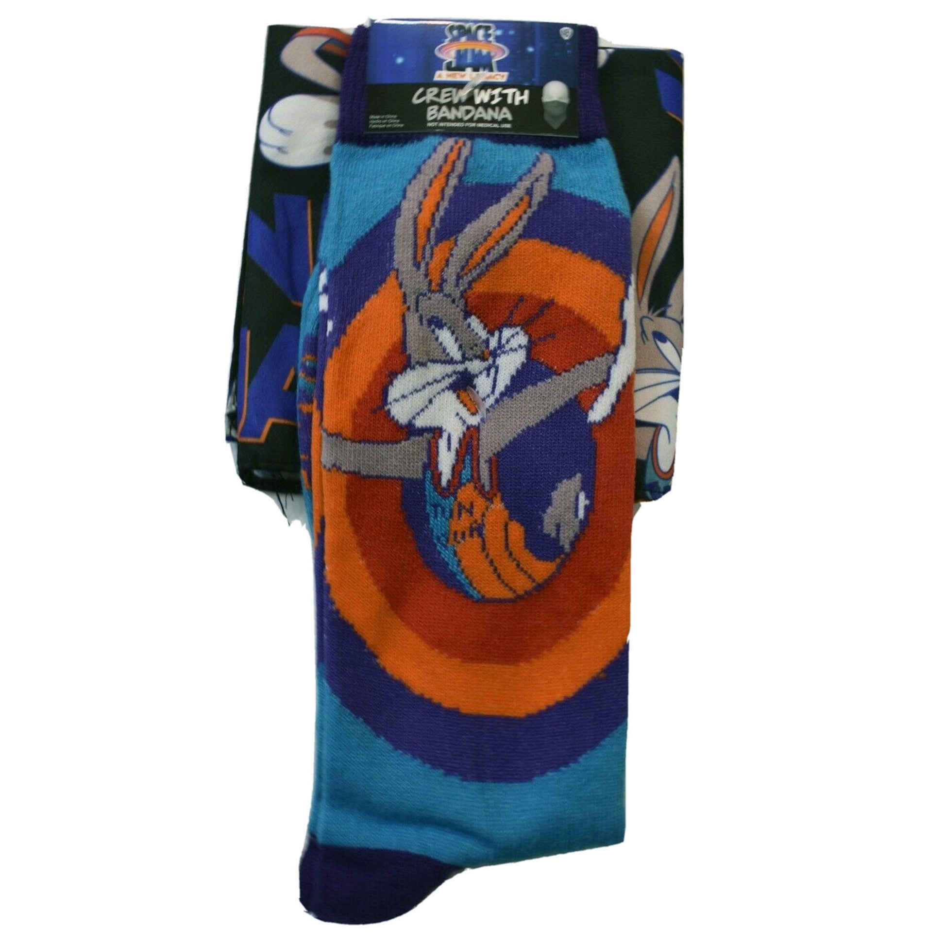 looney toons toon squad crew socks with bandana set -- 20 per box