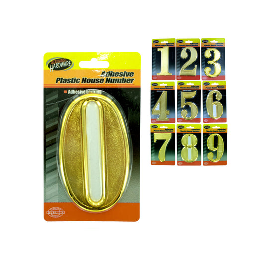 adhesive plastic house numbers - assorted sizes & colors  -- 28 per box