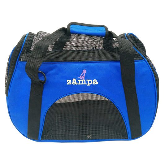 zampa medium airline pet carrier in blue -- 4 per box