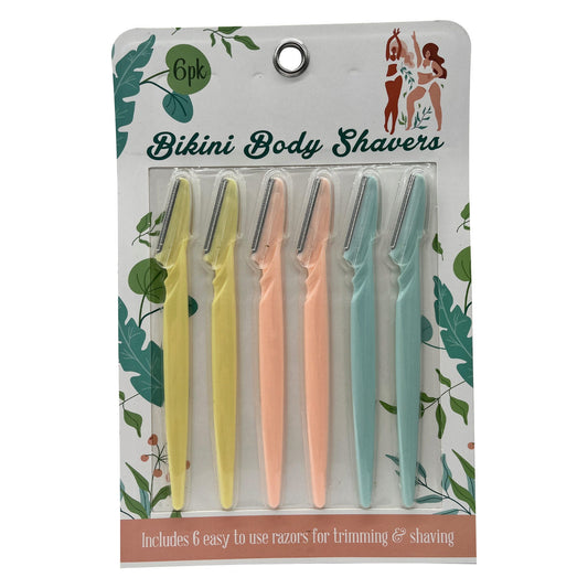 6 pack lime coral blue beauty razors -- 60 per box