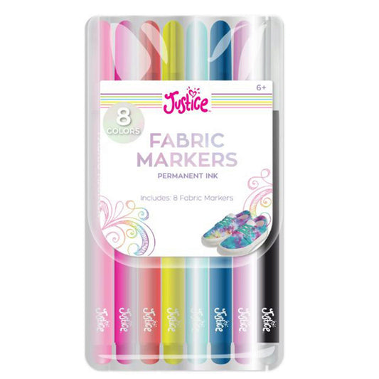 justice 8 pack fabric markers -- 18 per box