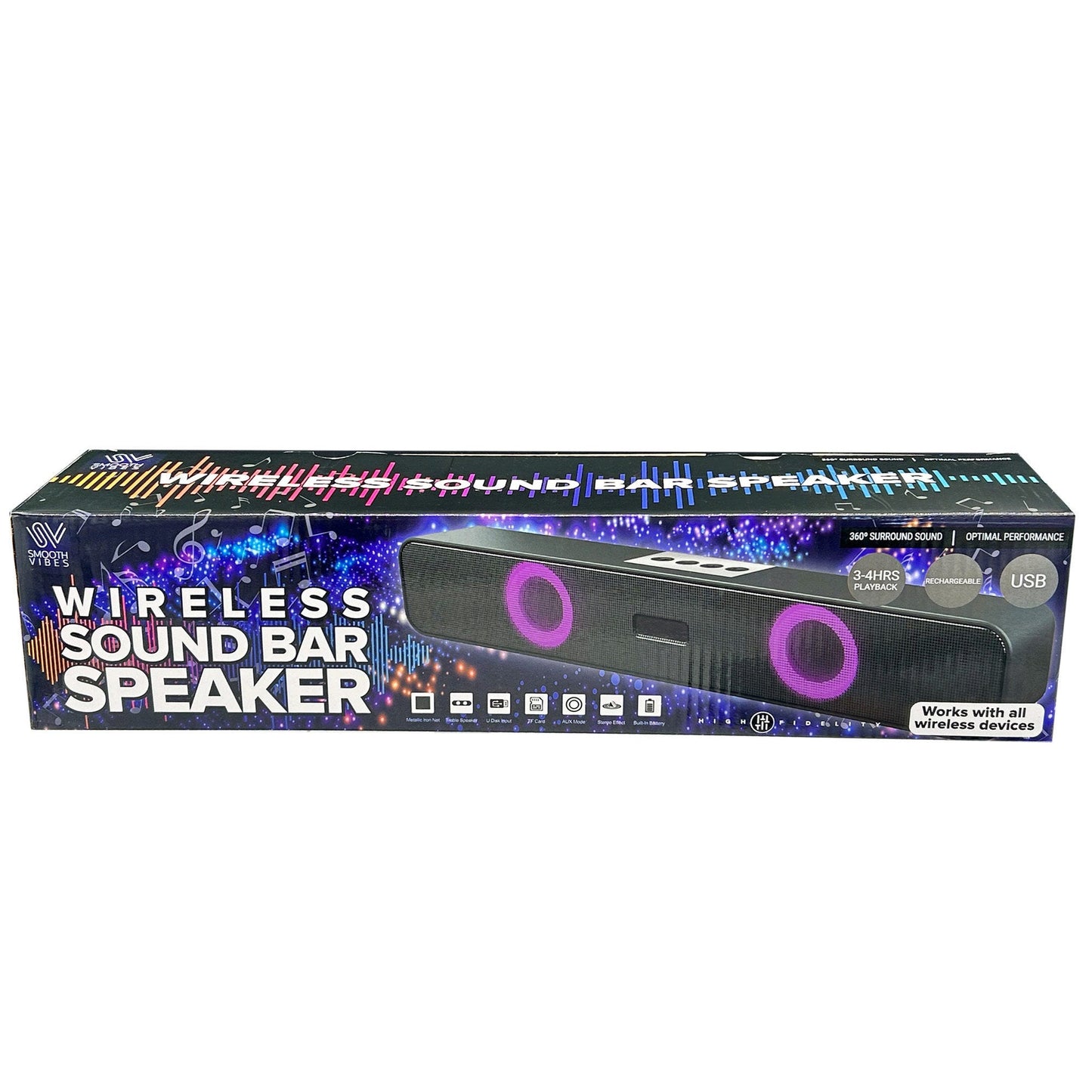 wireless audio sound bar speaker for tv -- 4 per box