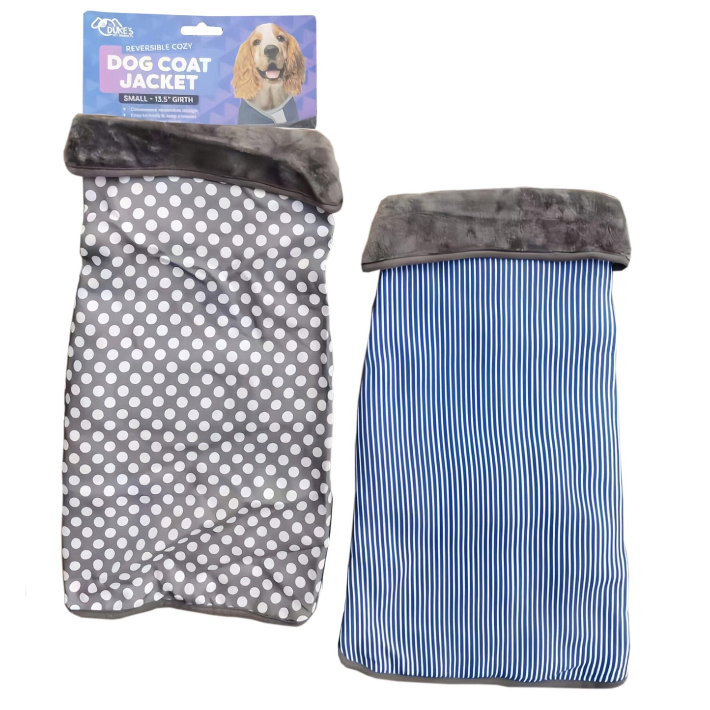 small two strap cozy reversible dog coat jacket in assorted styles -- 36 per box