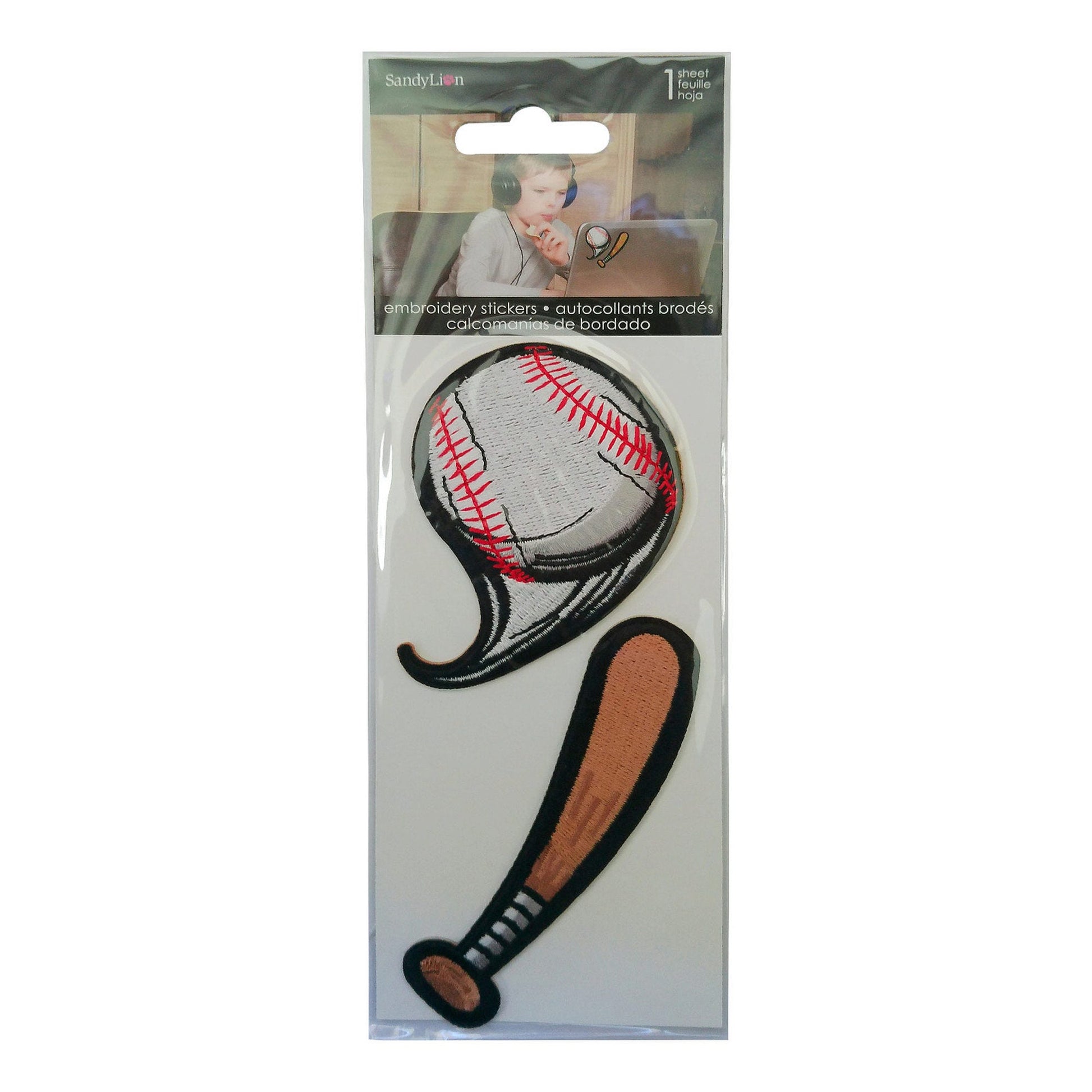 baseball 2 pack embroidered stickers -- 66 per box