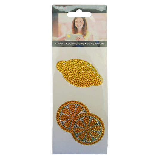 lemon slices rhinestone stickers -- 66 per box