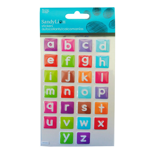 alphabet bubble stickers -- 78 per box