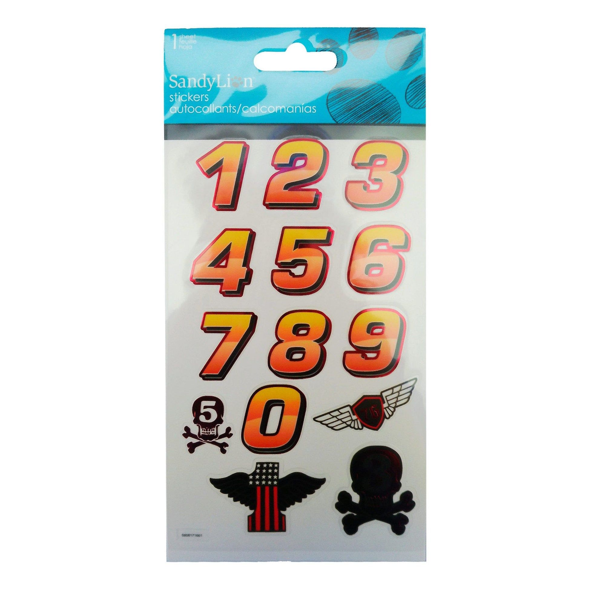 racing numbers stickers -- 78 per box