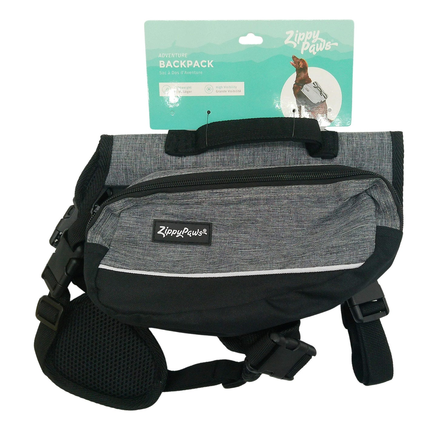 zippy paws lightweight adventure backpack in graphite size medium -- 6 per box