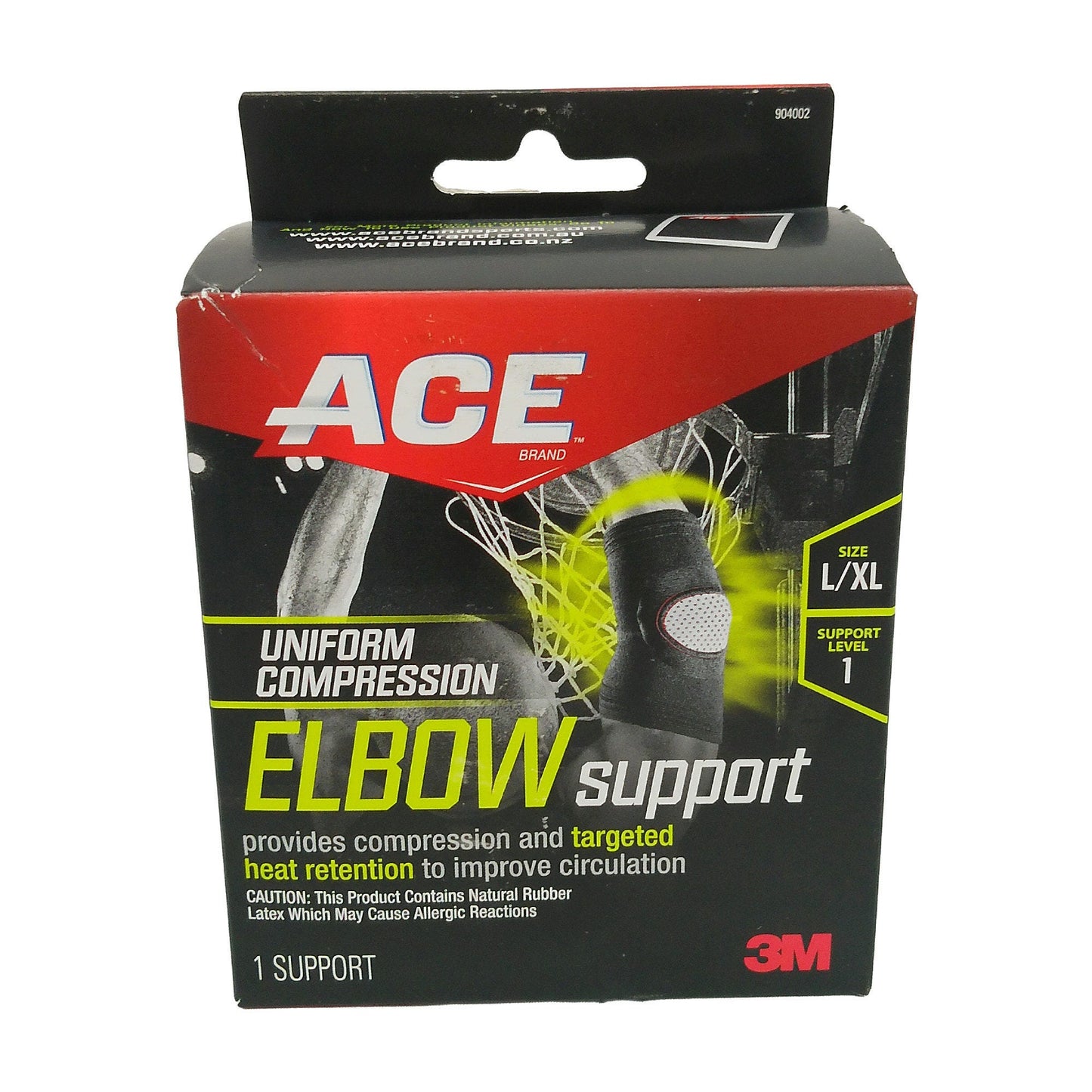 ace uniform compression elbow support sleeve in size l xl in display -- 12 per case