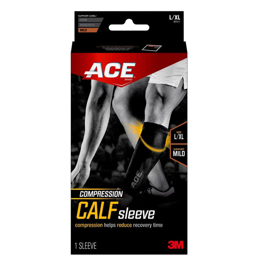 ace uniform compression calf support sleeve in size l xl -- 10 per box