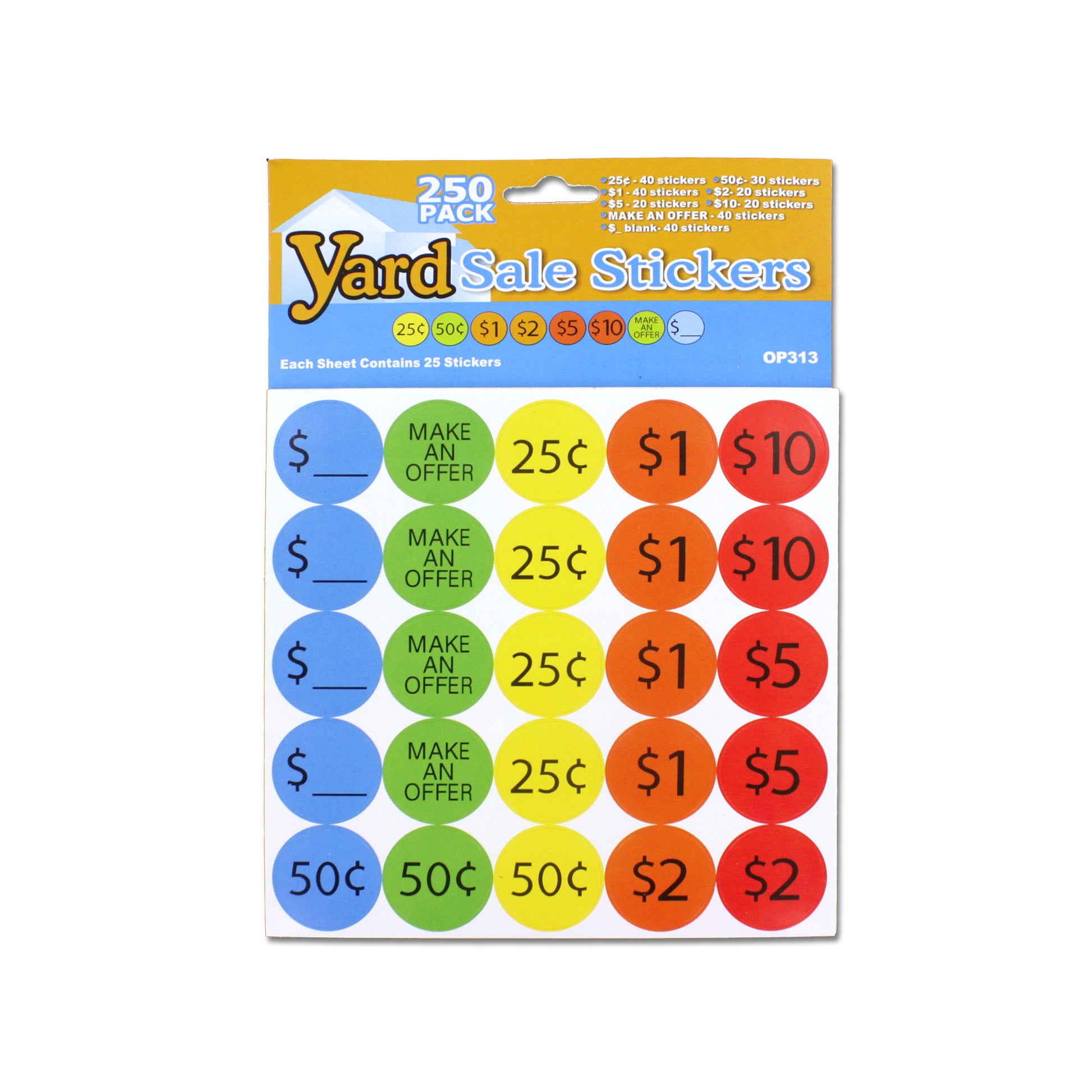 yard sale pricing stickers -   -- 29 per box