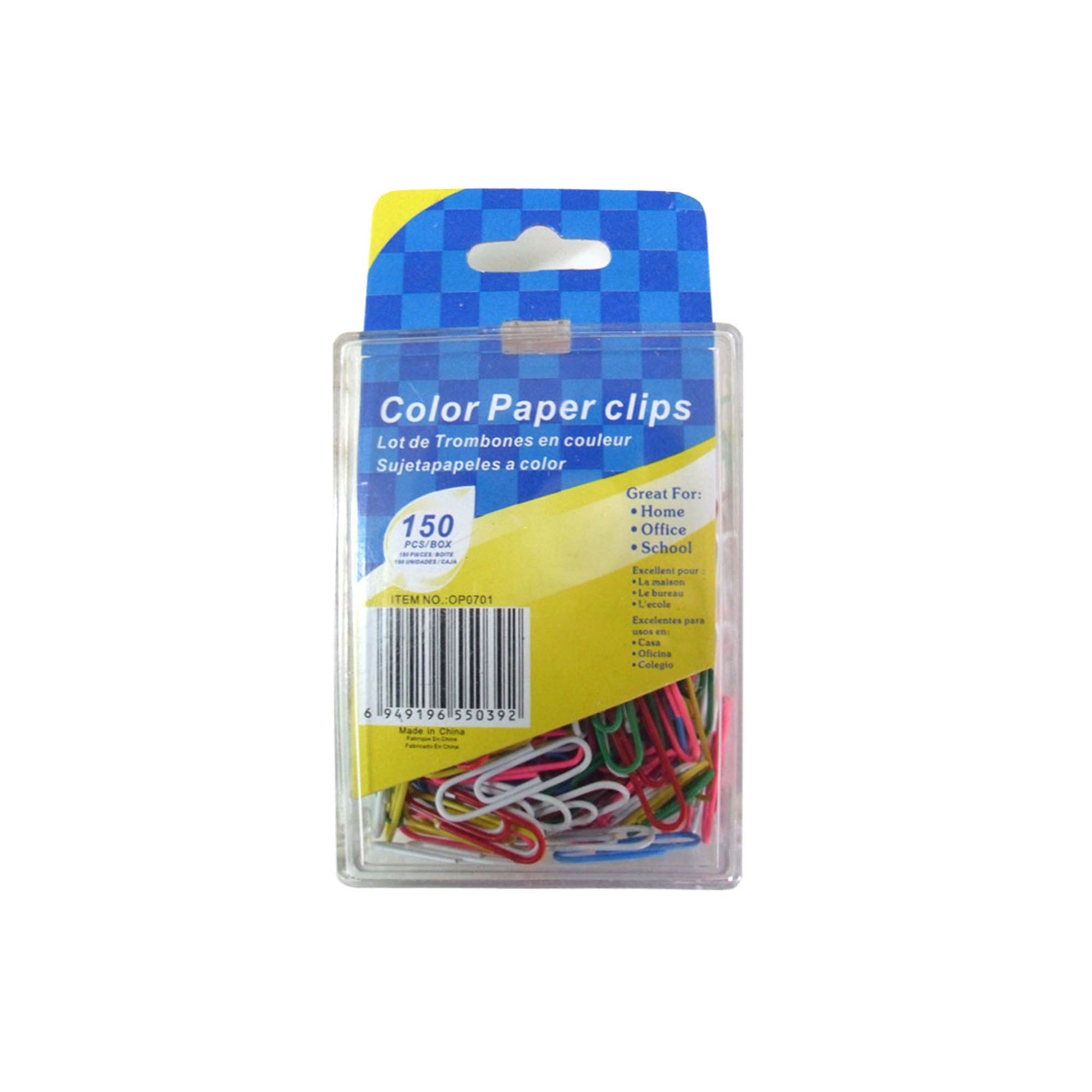 colored paper clips - bulk aa pack -- 45 per box