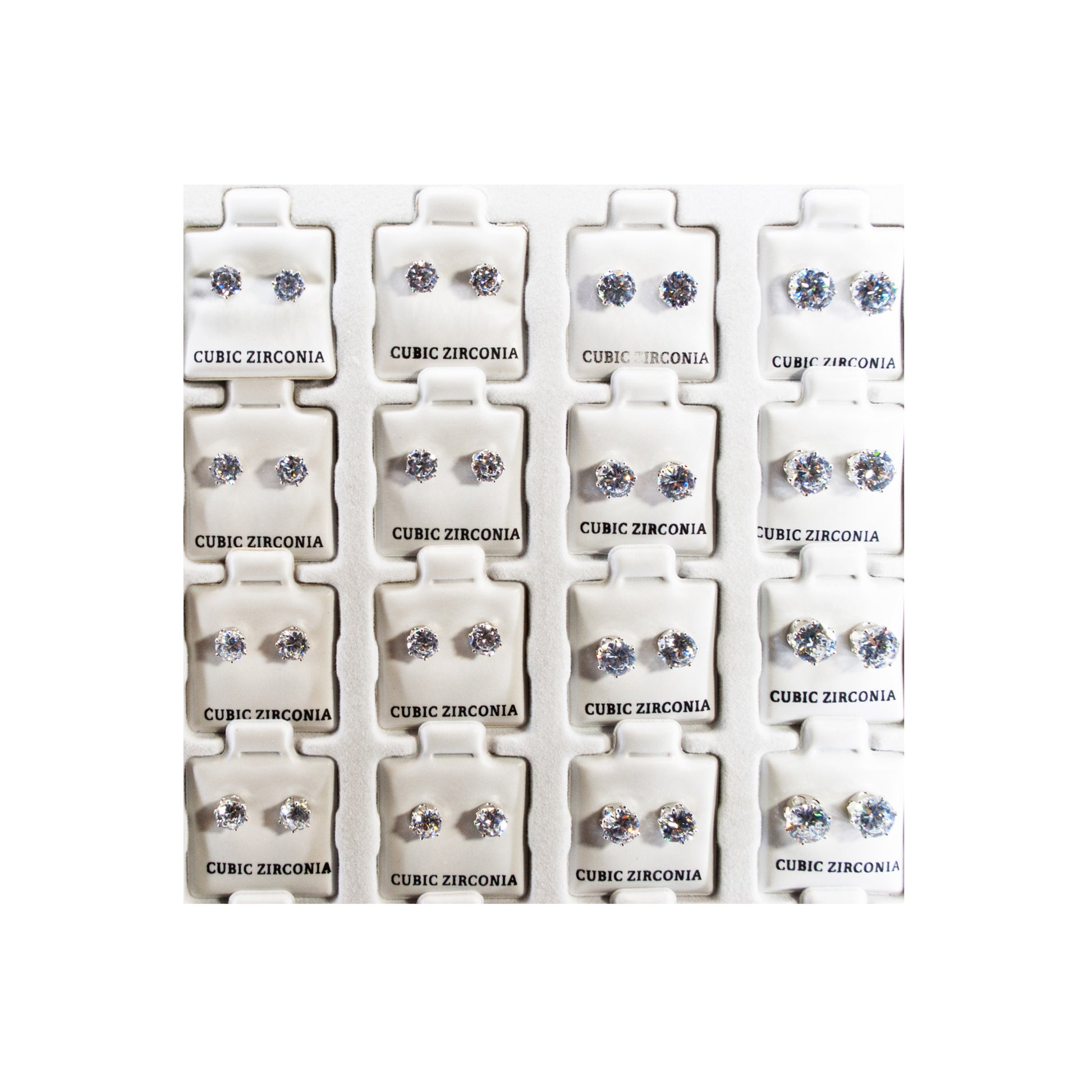 cubic zirconia earrings refill 3600 per case -- 31 per box