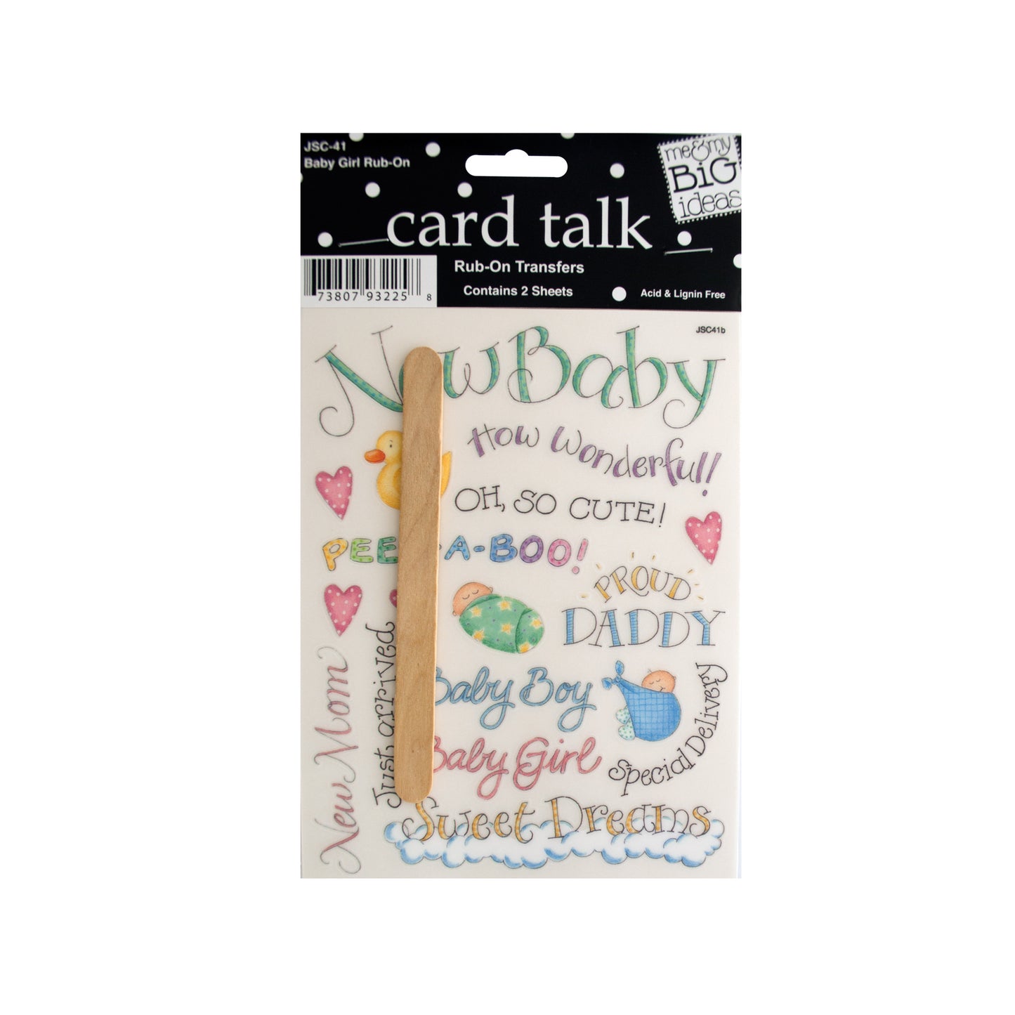 baby girl rub-on transfers  -  -- 86 per box