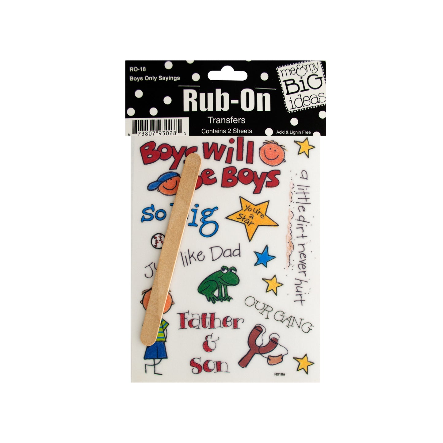 boys only sayings rub-on transfers  -- 86 per box