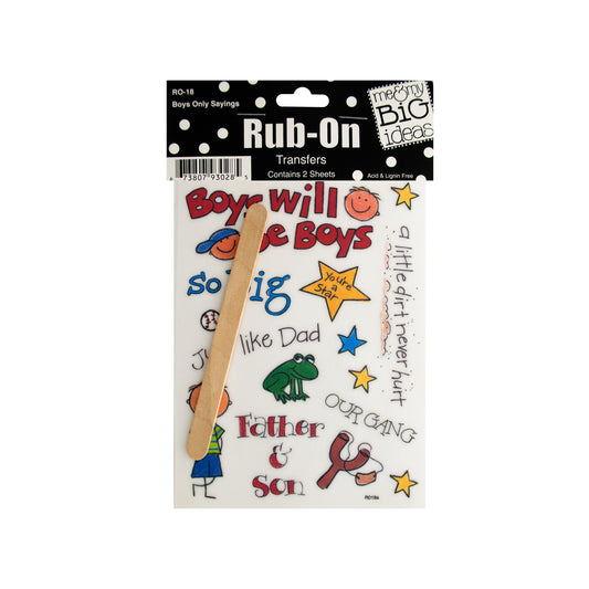 boys only sayings rub-on transfers  -- 86 per box