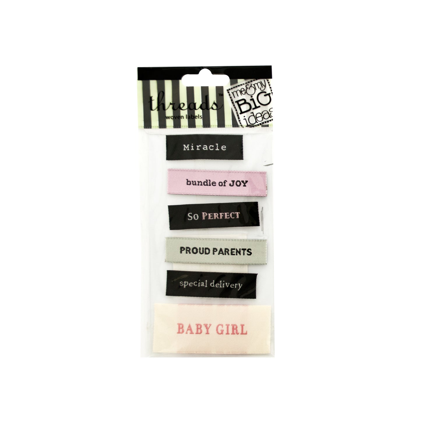 baby girl woven labels  -  -- 100 per box