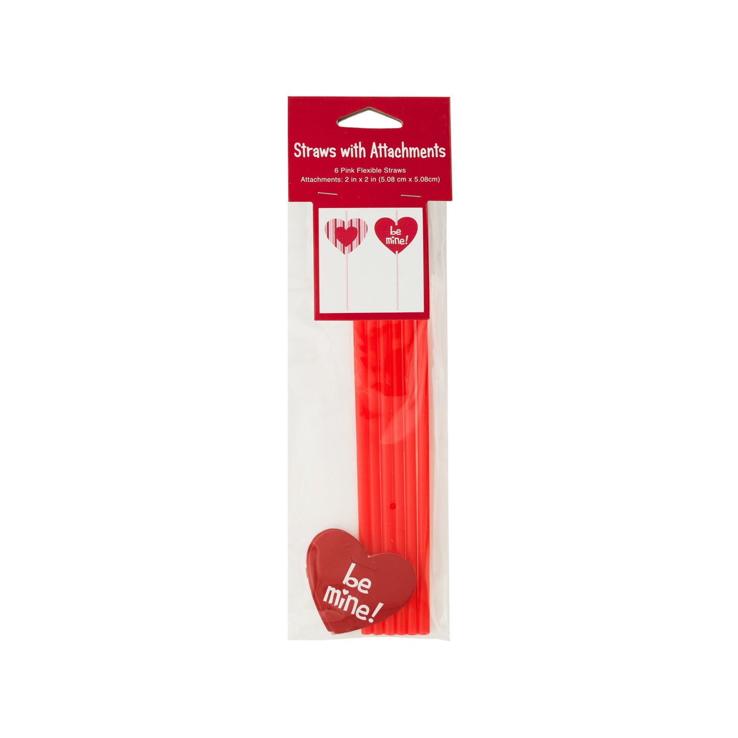 valentine's day straws with heart attachments - bulk pack of 384 -- 64 per box