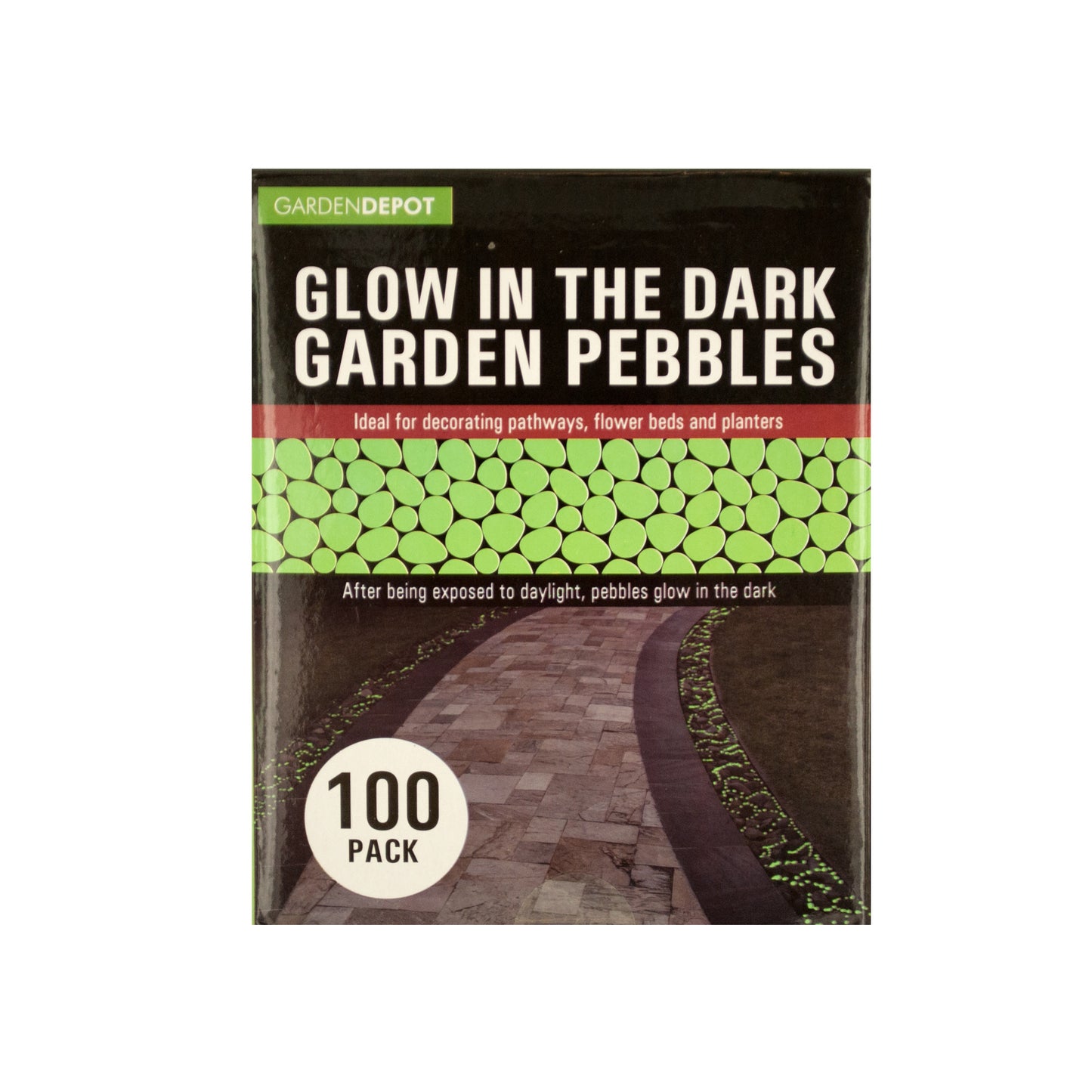 glow in the dark garden pebbles  -- 7 per box