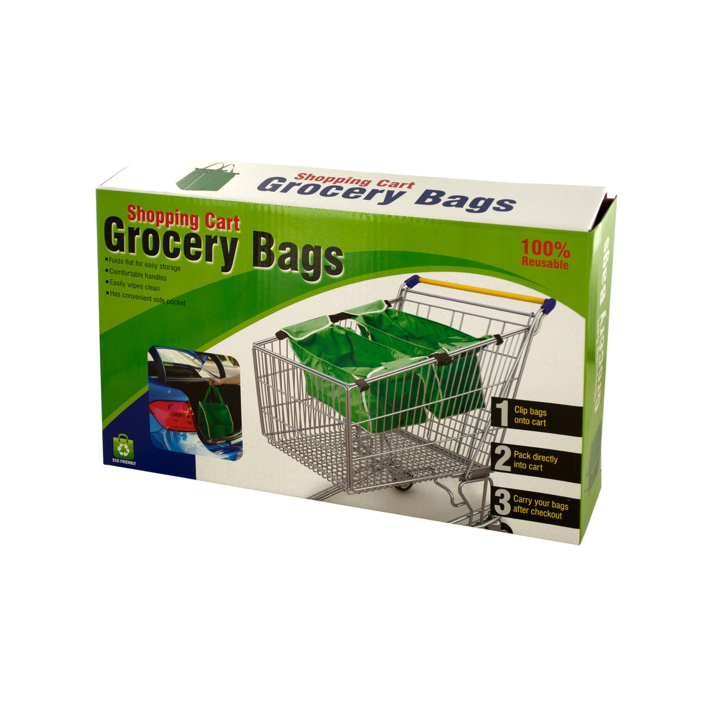 reusable shopping cart grocery bags - heavy duty -- 6 per box