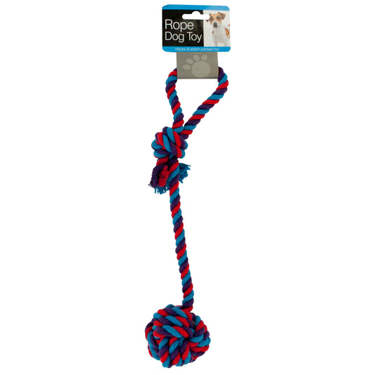 dog rope toys with knotted ball - bulk  -- 25 per box