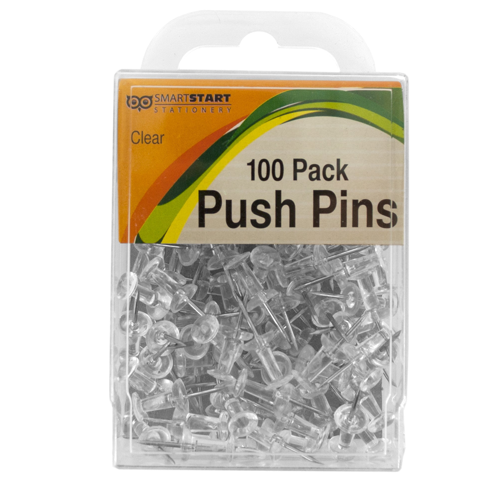 clear push pins  -  -- 33 per box