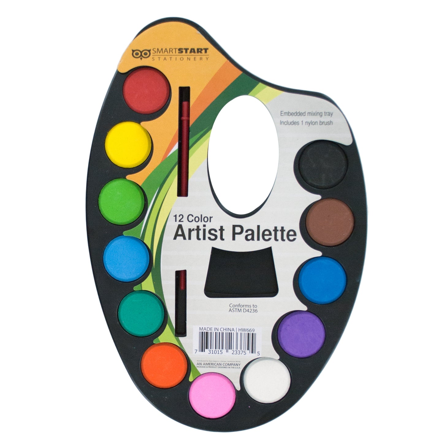 watercolor paint artist palette with mixing tray  -- 20 per box