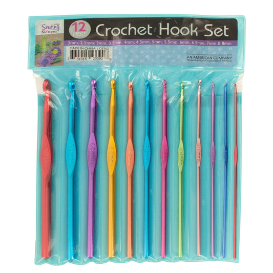 aluminum crochet hook set  -  -- 7 per box