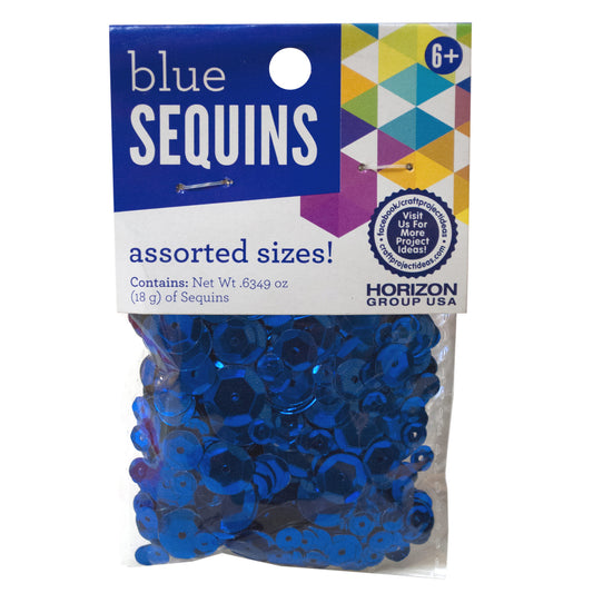 blue craft sequins - bulk  -- 178 per box