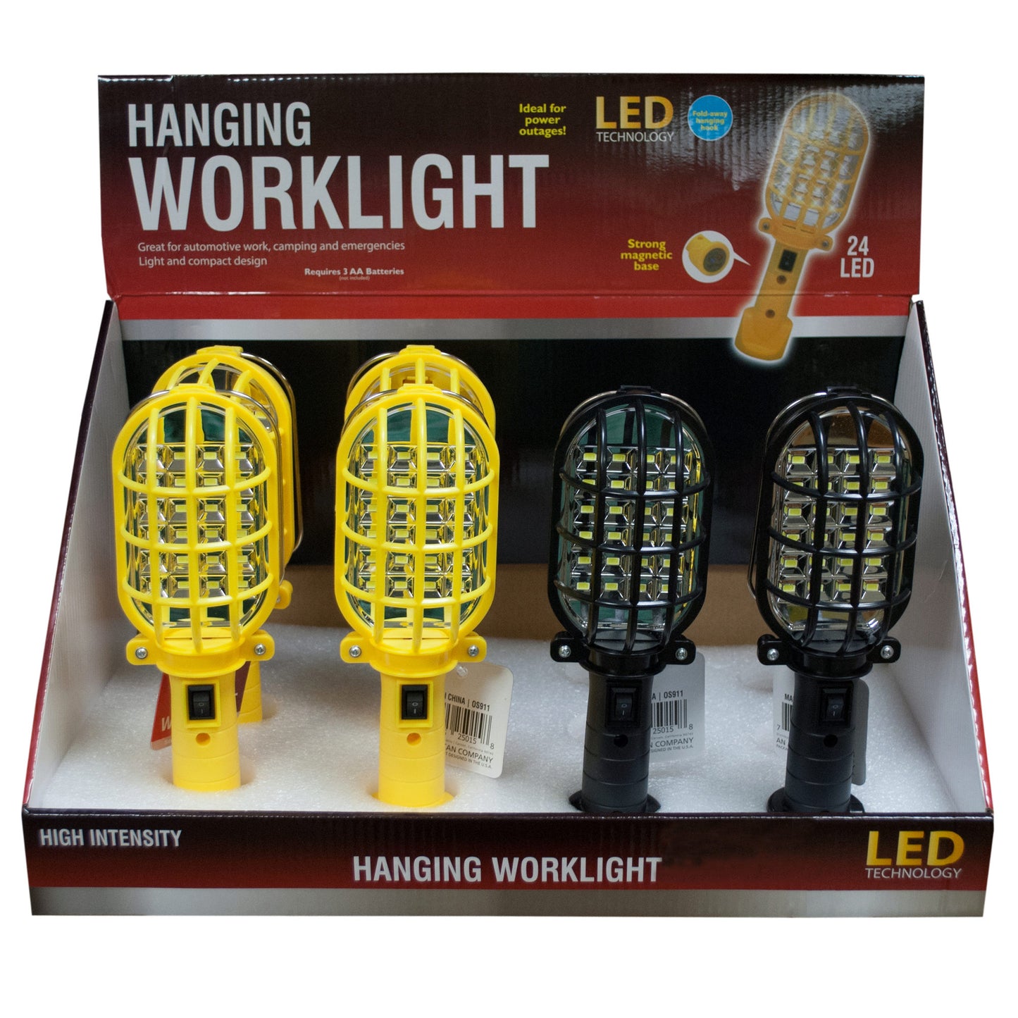 hanging led worklight with magnetic base -  -- 6 per box