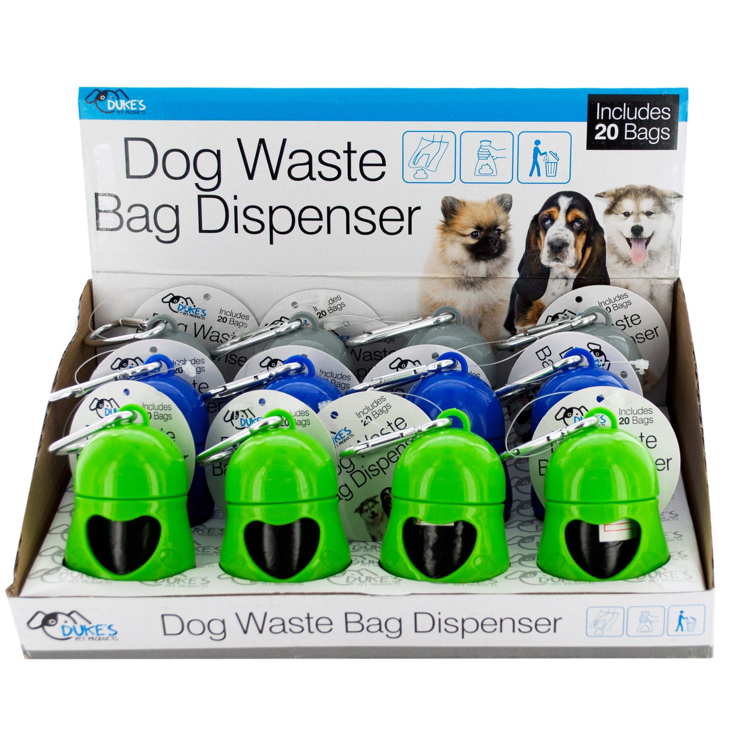 dog waste bag dispenser countertop display -- 24 per box