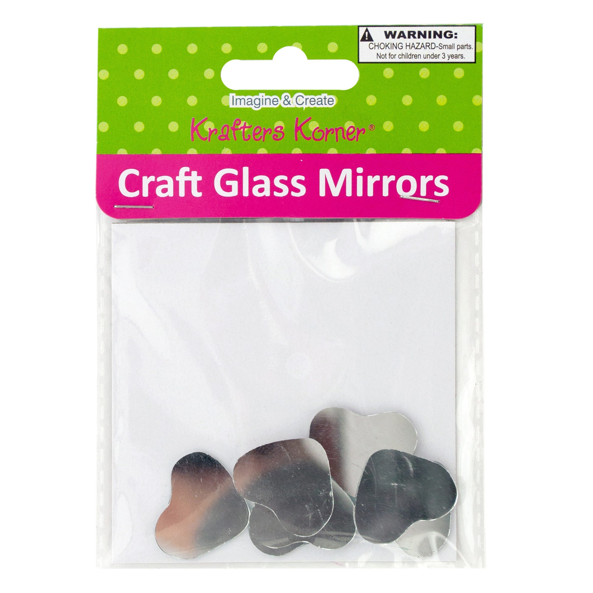 small heart shape craft glass mirrors  -- 61 per box