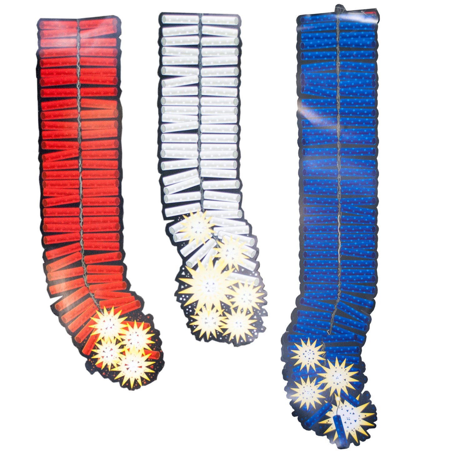 patriotic firecracker bursts hanging party decorations  -- 60 per case