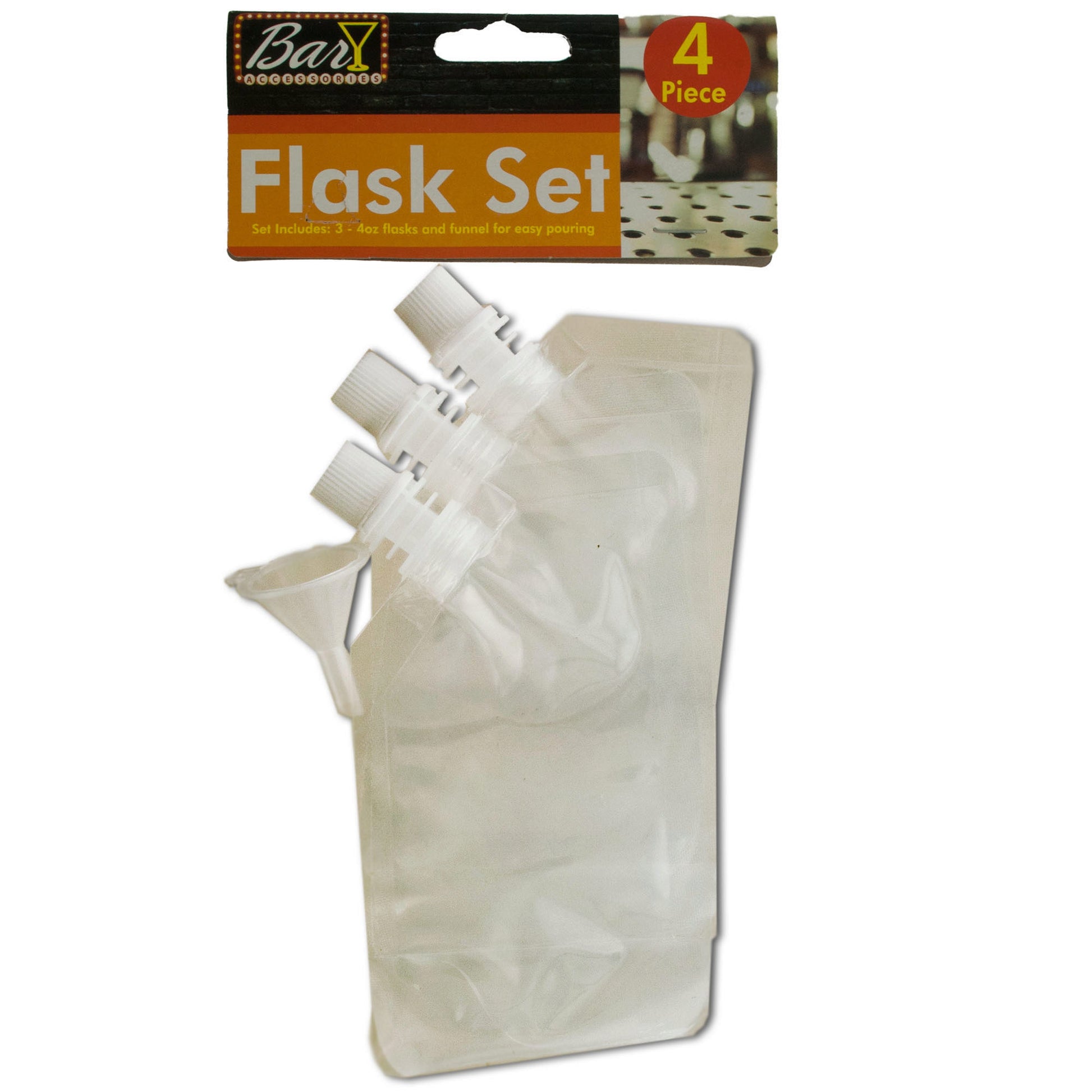 flask set with funnel - stainless steel  -- 38 per box