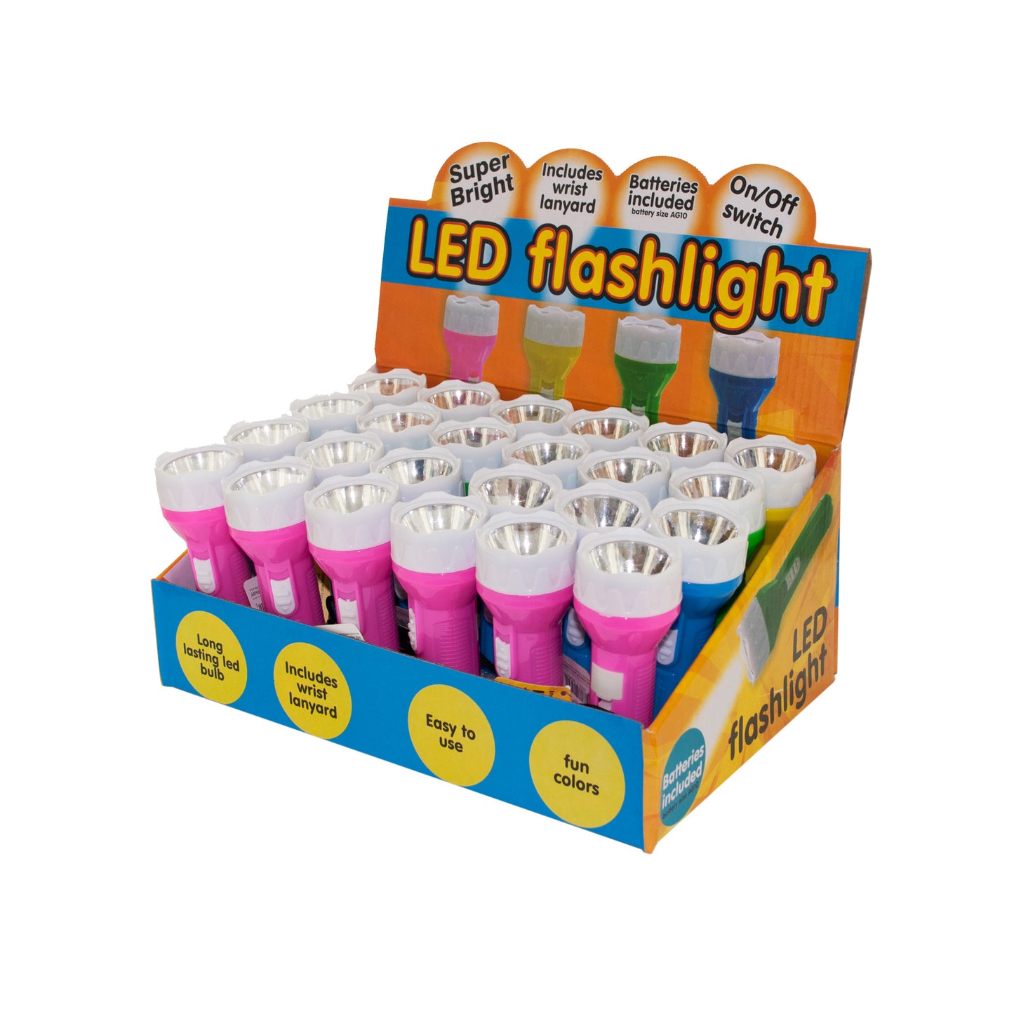 led flashlight countertop display - 288 piece assortment -- 36 per box