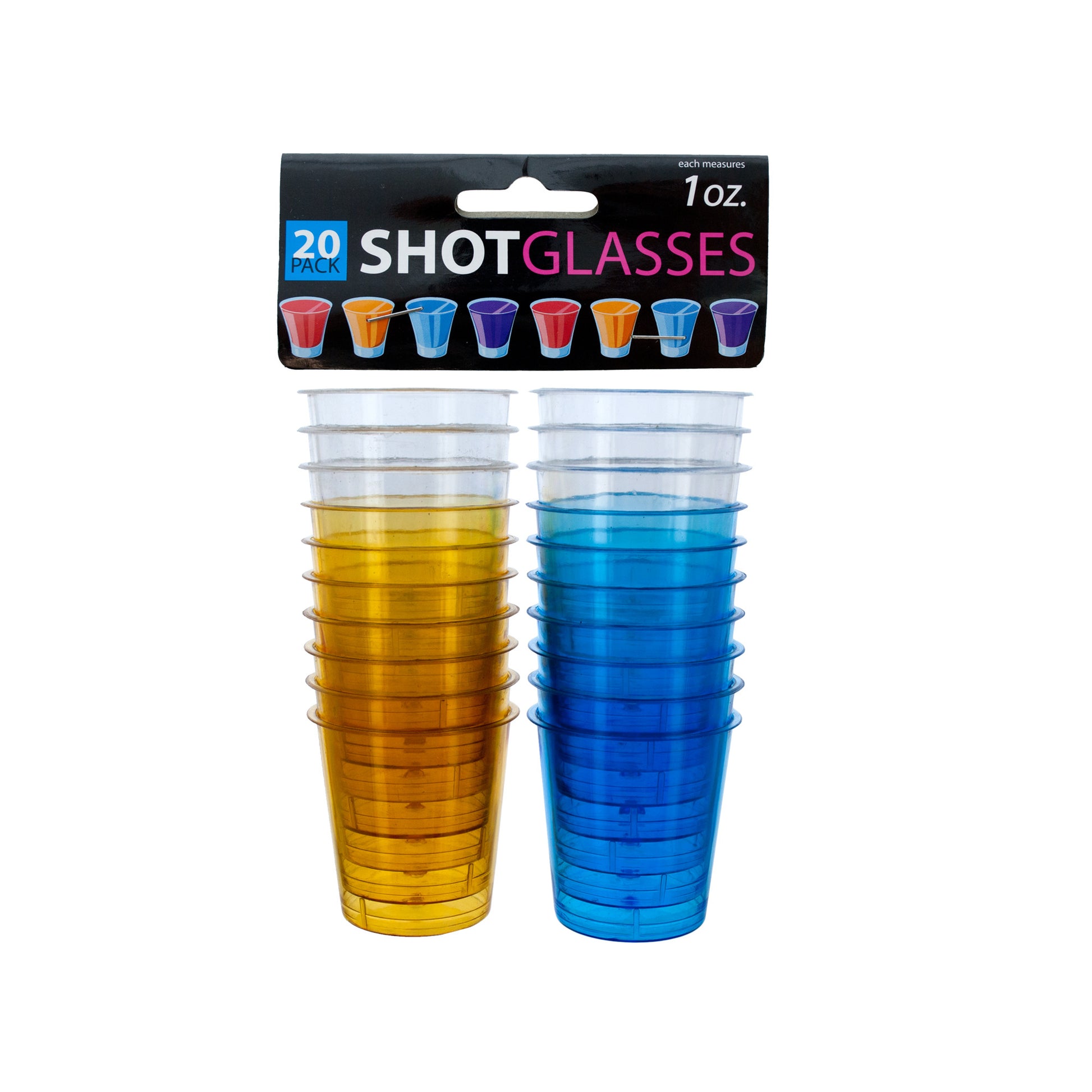 bulk shot glasses - clear plastic - 1 oz  -- 25 per box