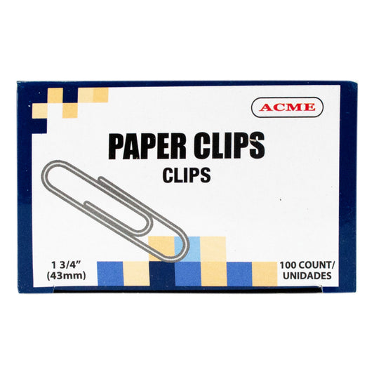 1.75 in paper clips - bulk 100 count -- 64 per box