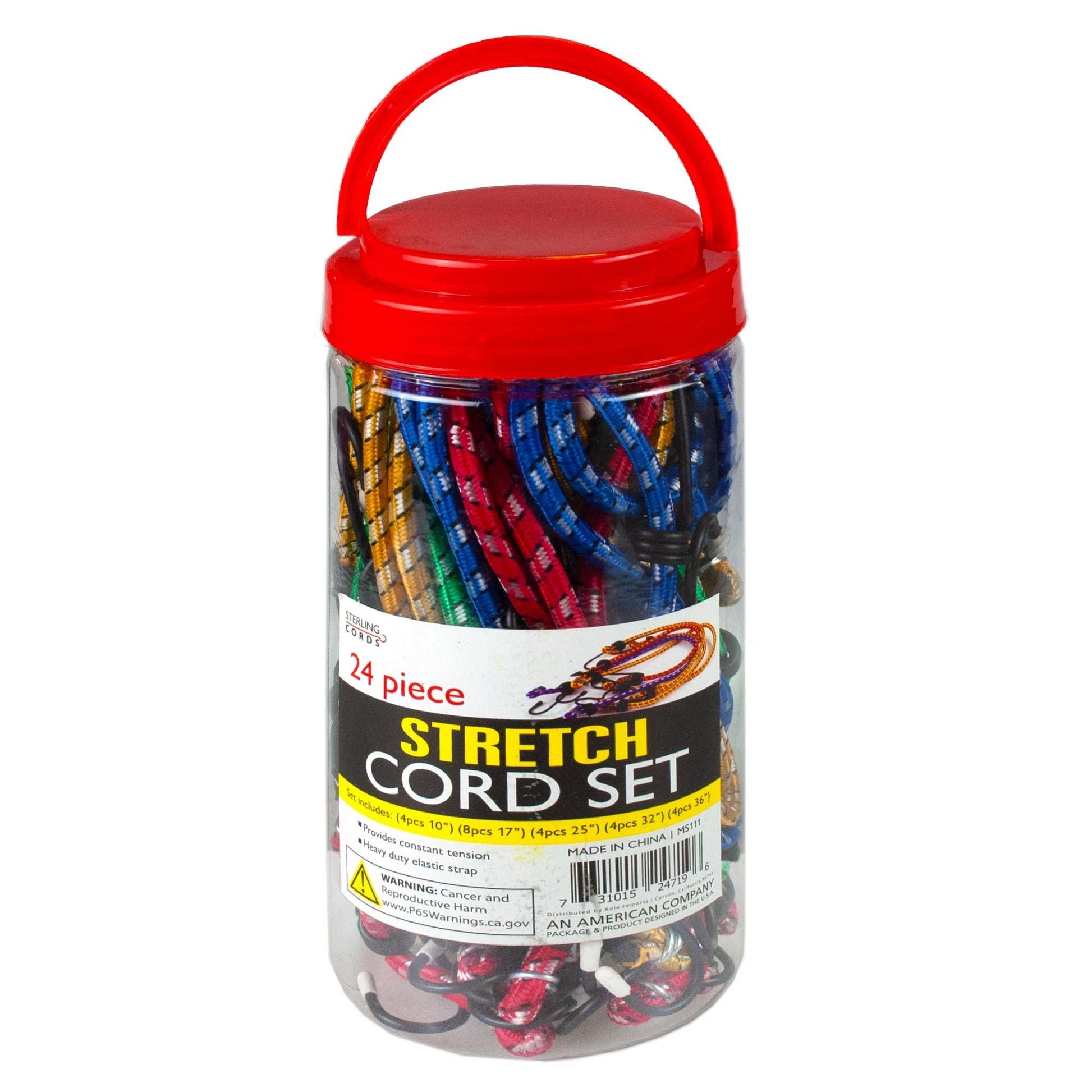 24 pack heavy duty stretch cord set -  -- 5 per box