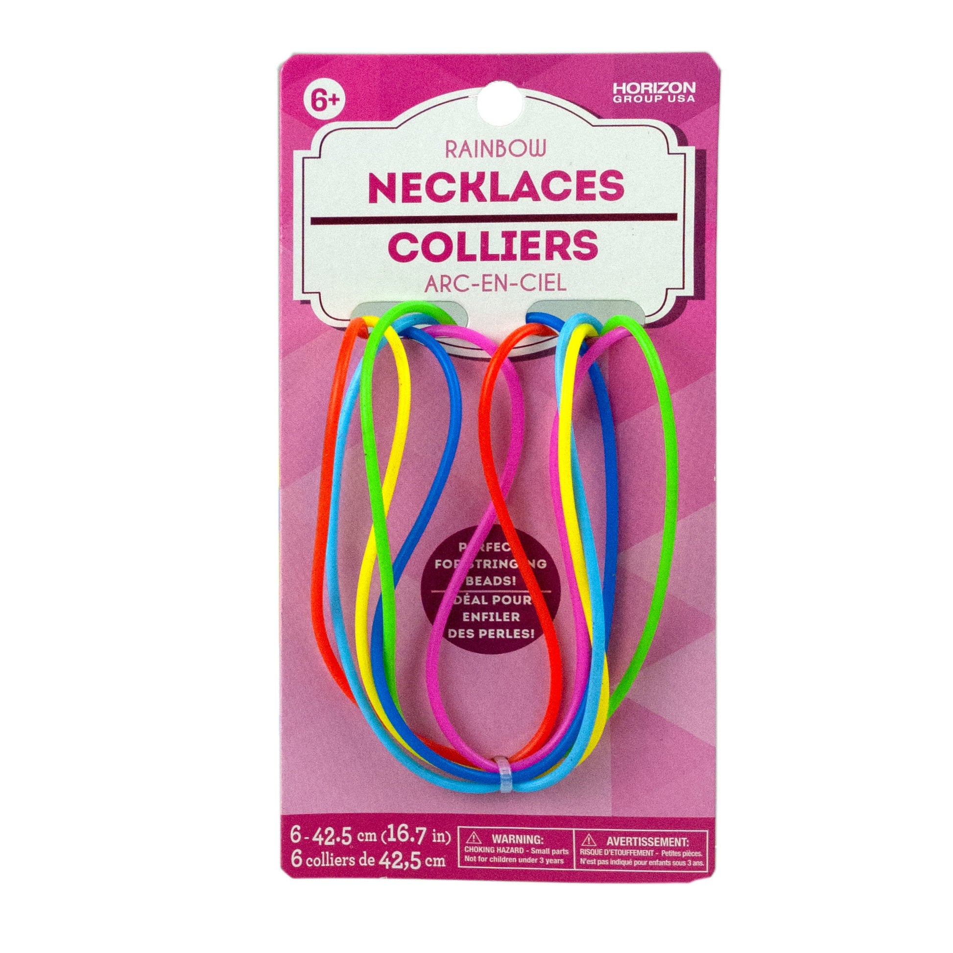 rainbow silicone necklaces - 6 pack  -- 71 per box