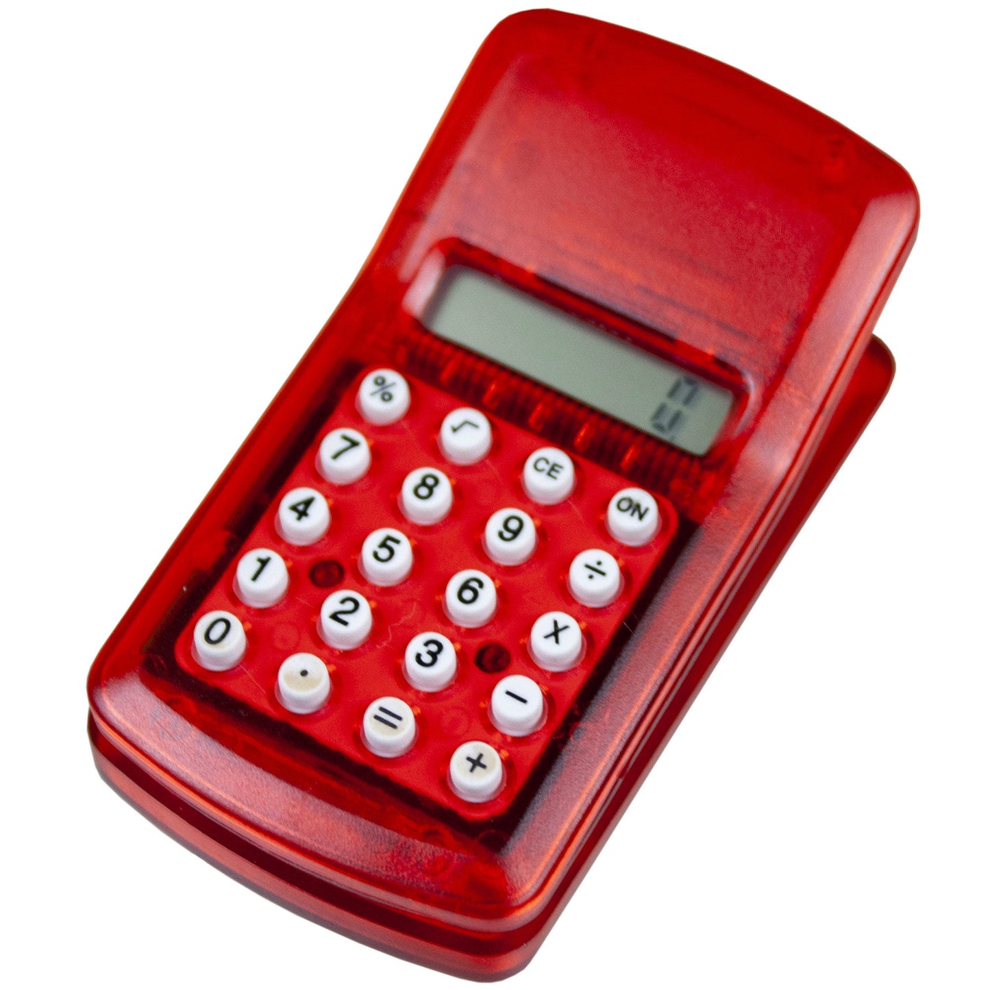 calculator clip red  - bulk -- 86 per box