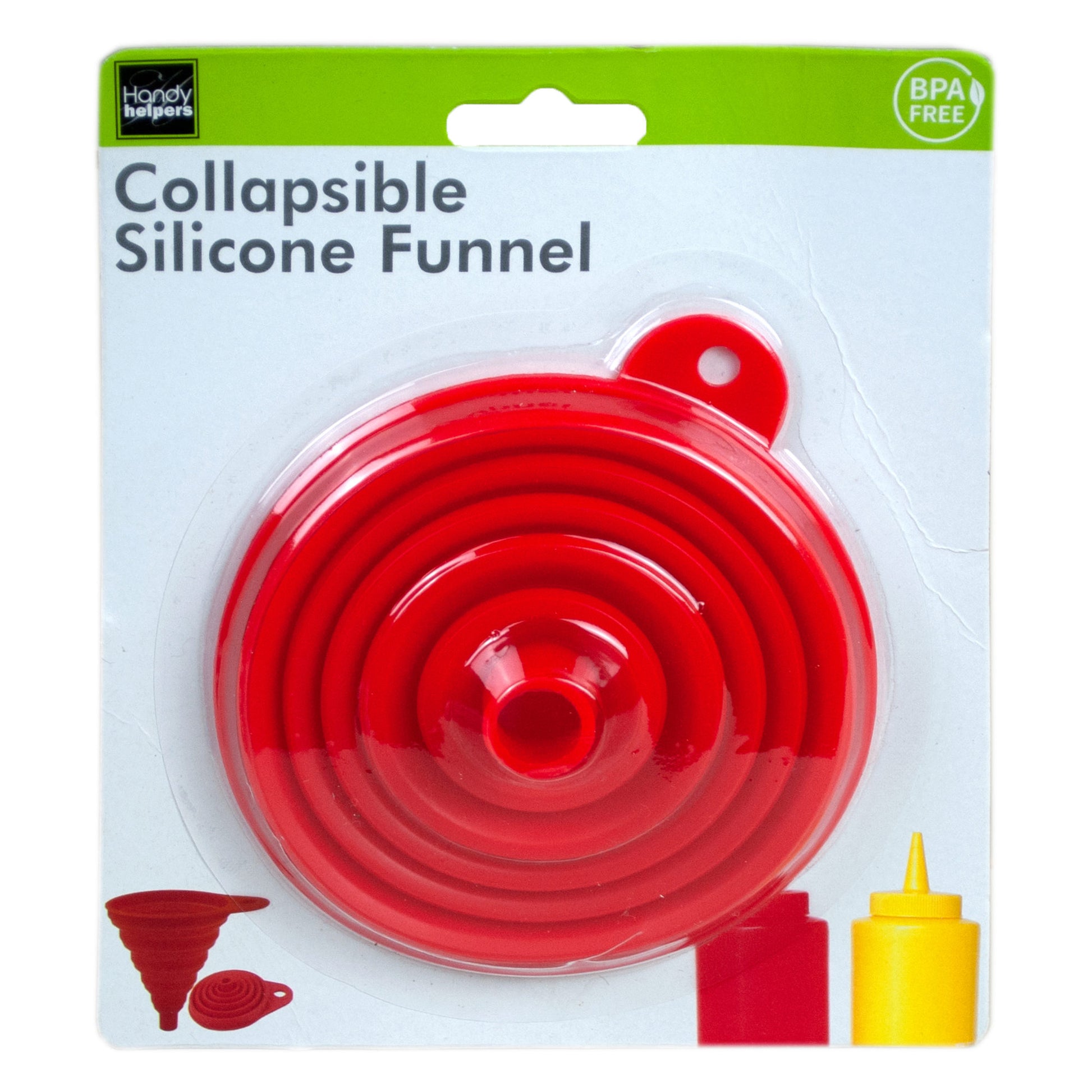 collapsible silicone funnel -  heat resistant -- 15 per box