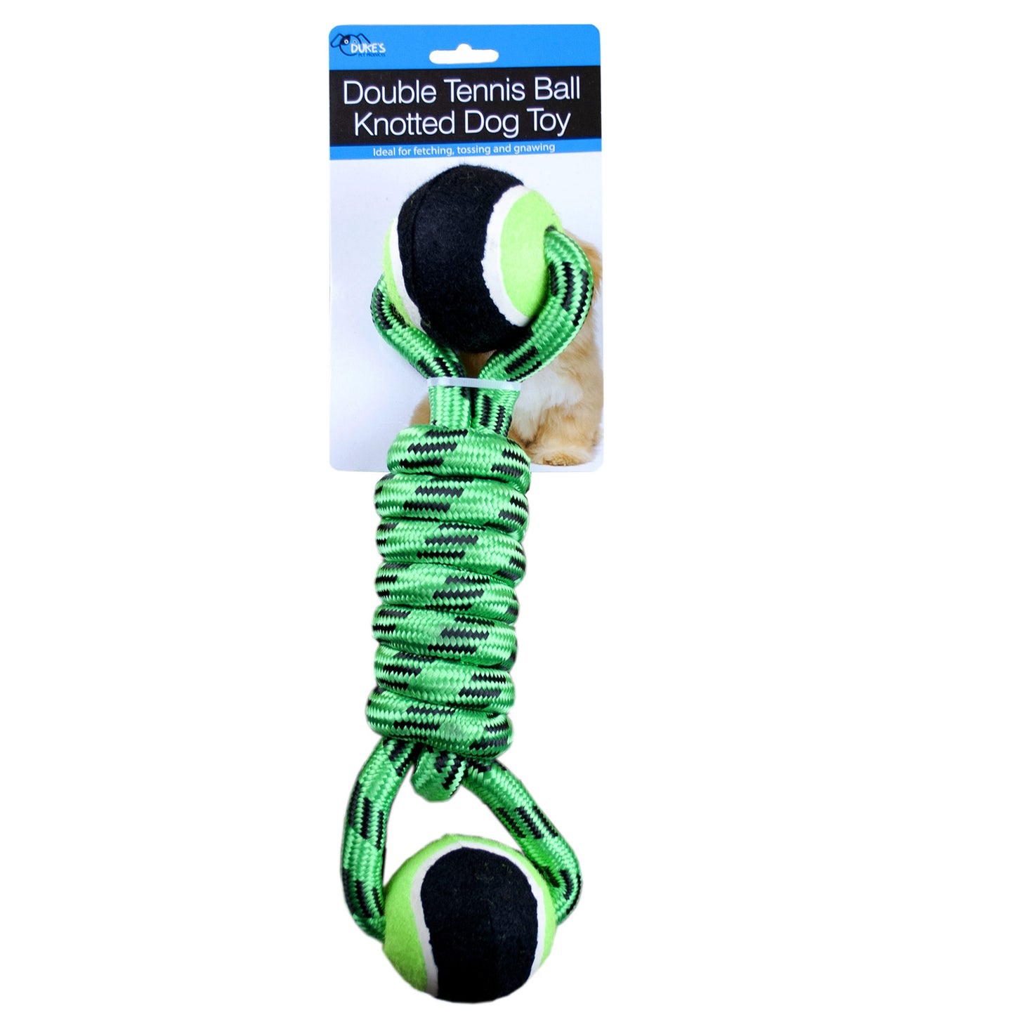 double tennis ball knotted dog toy - 24 pack -  -- 5 per box