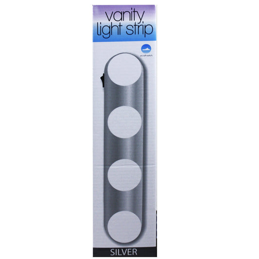 4 bulb led vanity light strip - silver -- 6 per box