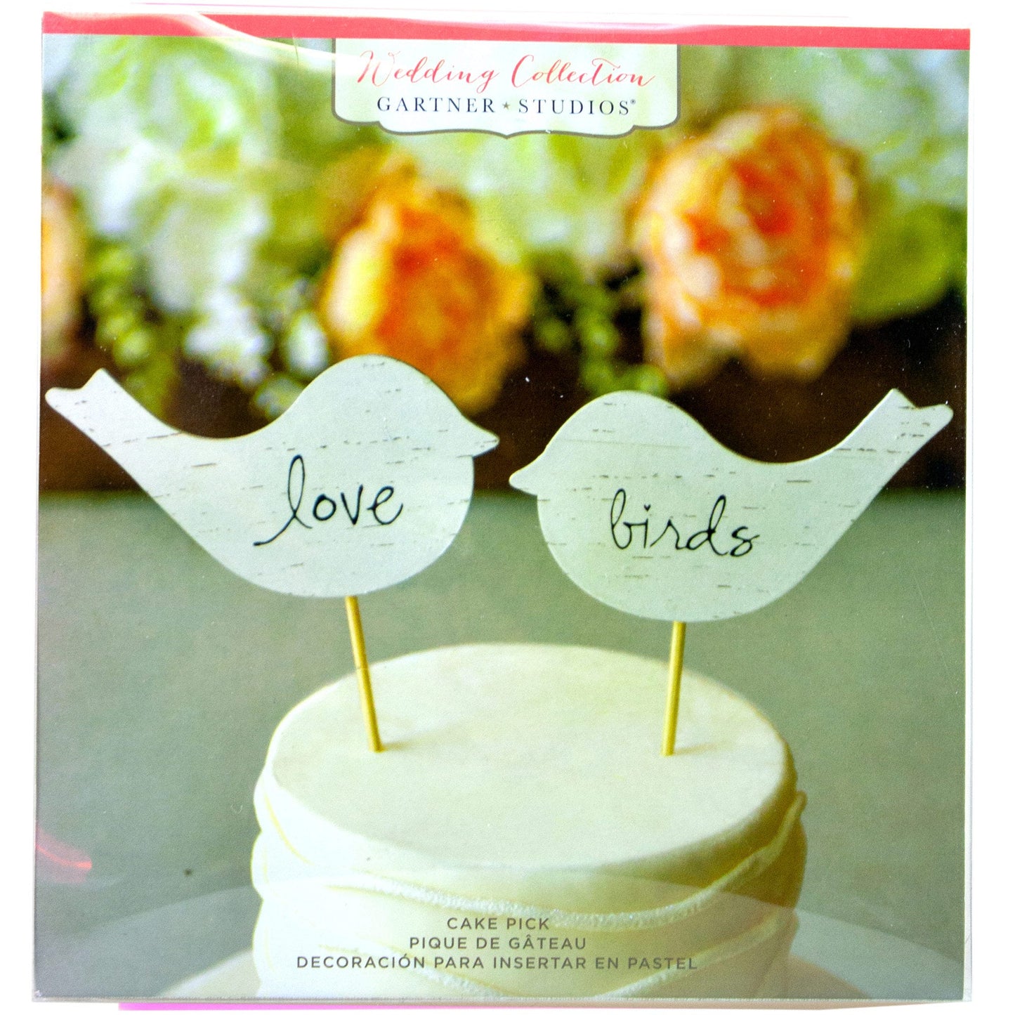 birch love birds cake toppers  -- 16 per case