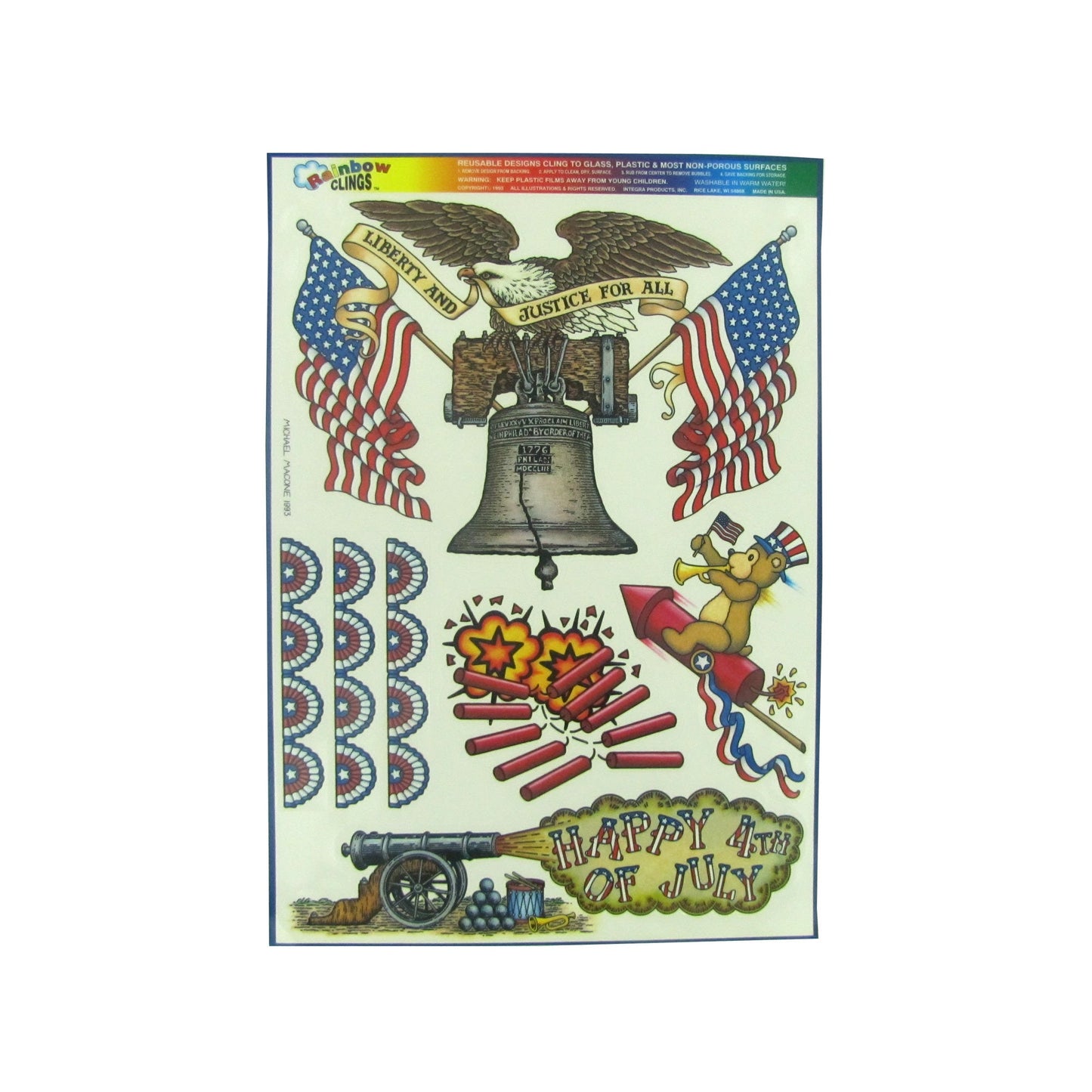 liberty & justice window clings  -  -- 167 per box