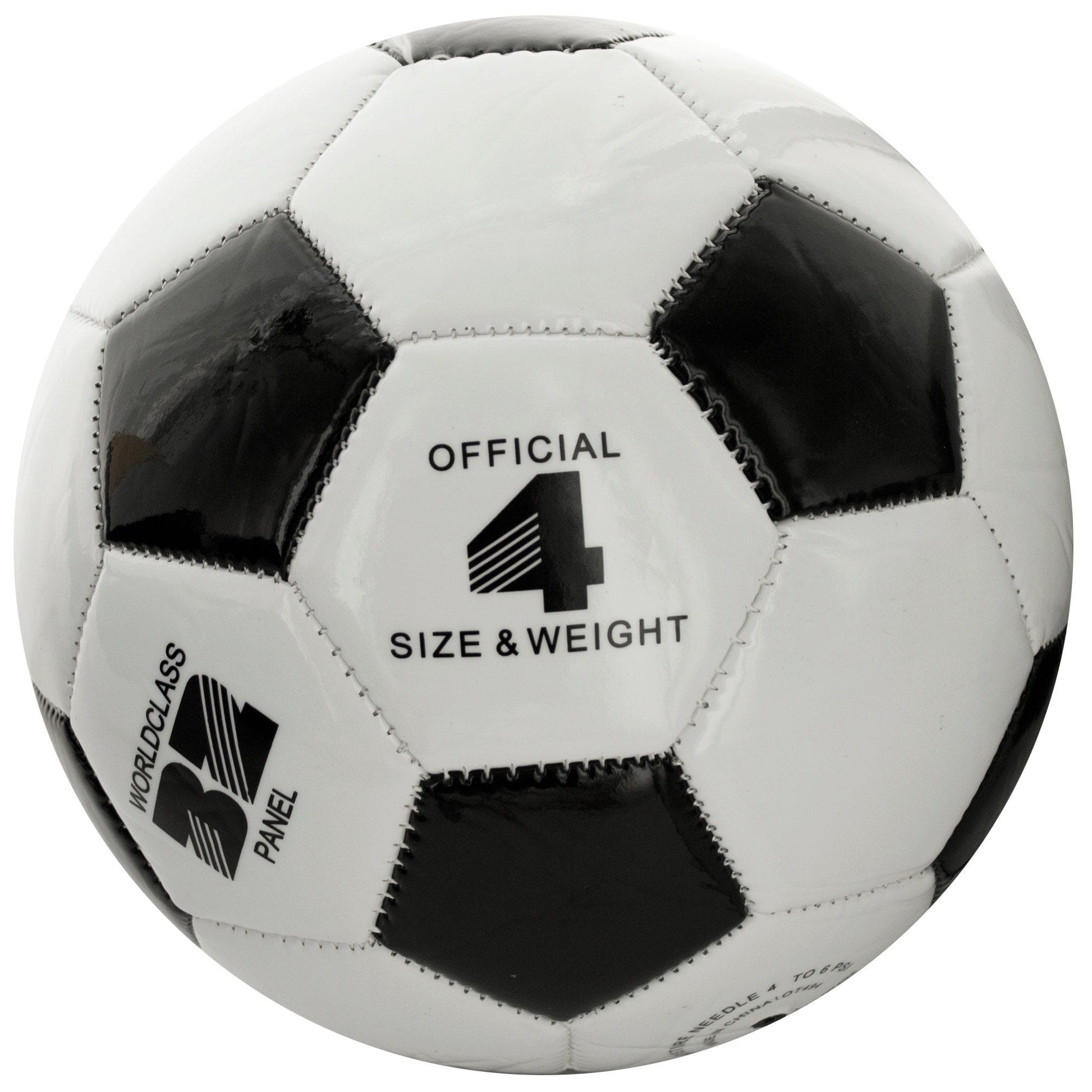 size 4 black & white soccer balls -  -- 5 per box