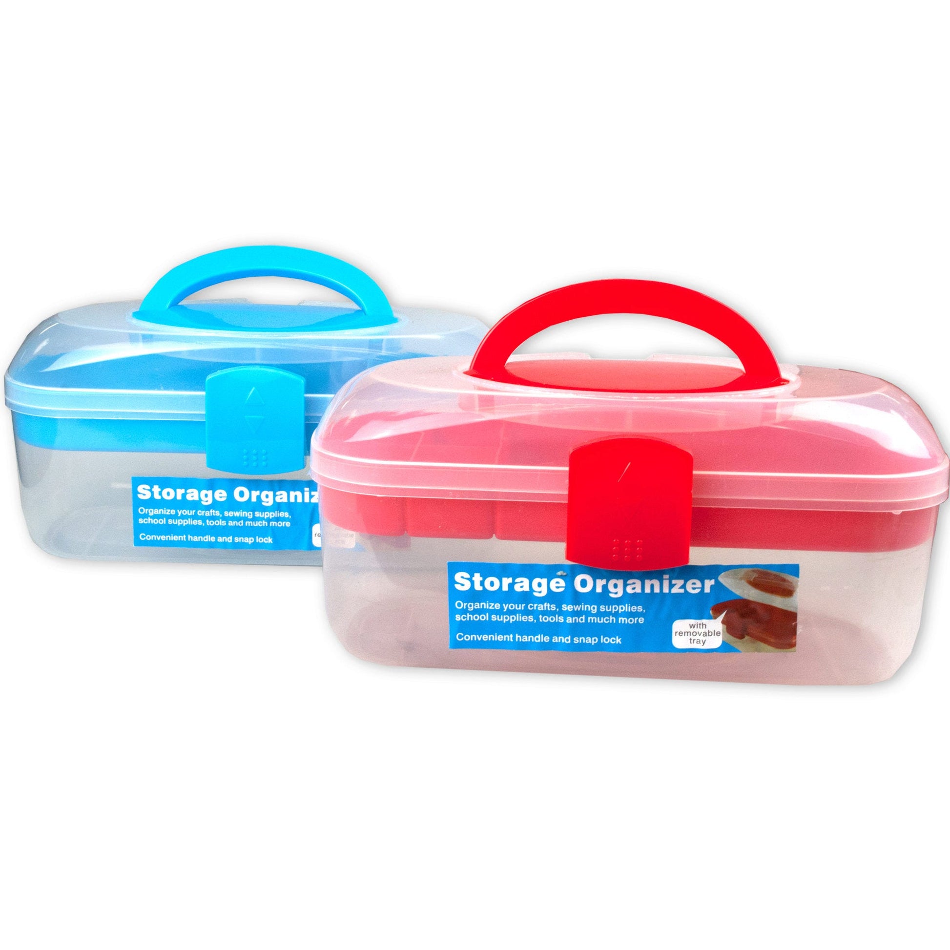 storage organizer box - handle & removable tray -  -- 5 per box