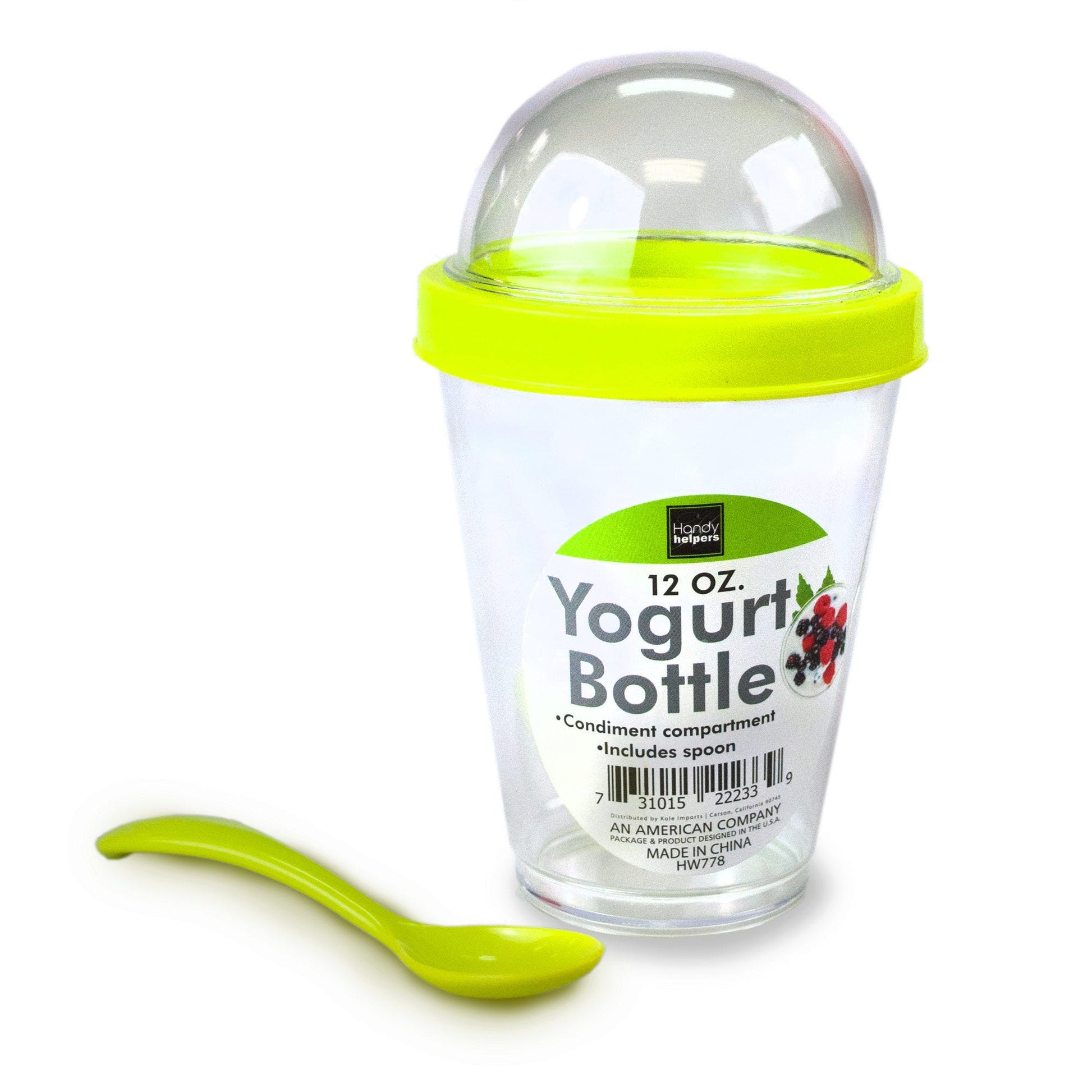 12 oz. yogurt cups with toppings compartment & spoon -- 26 per box