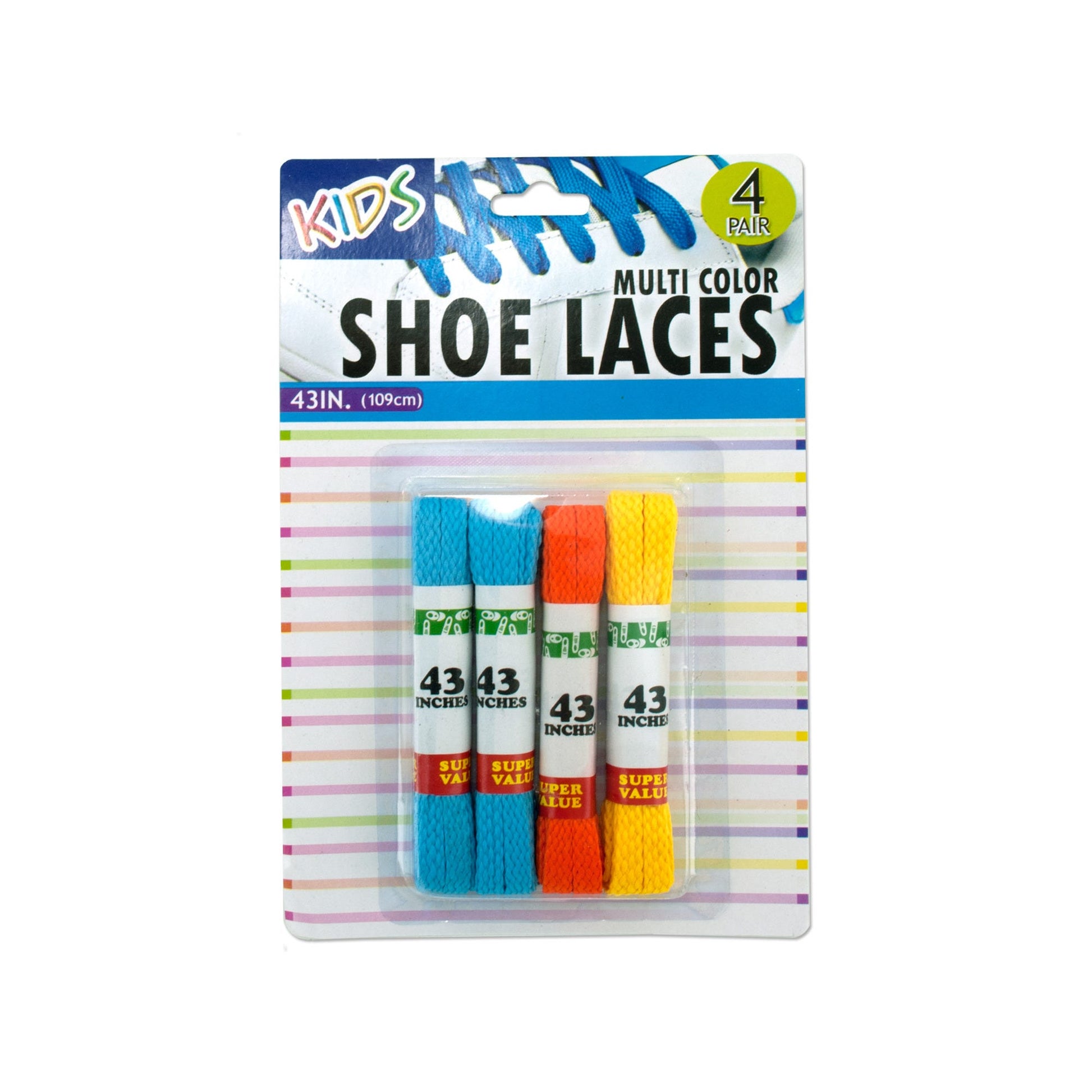 kids colored shoelaces - bulk  -- 33 per box