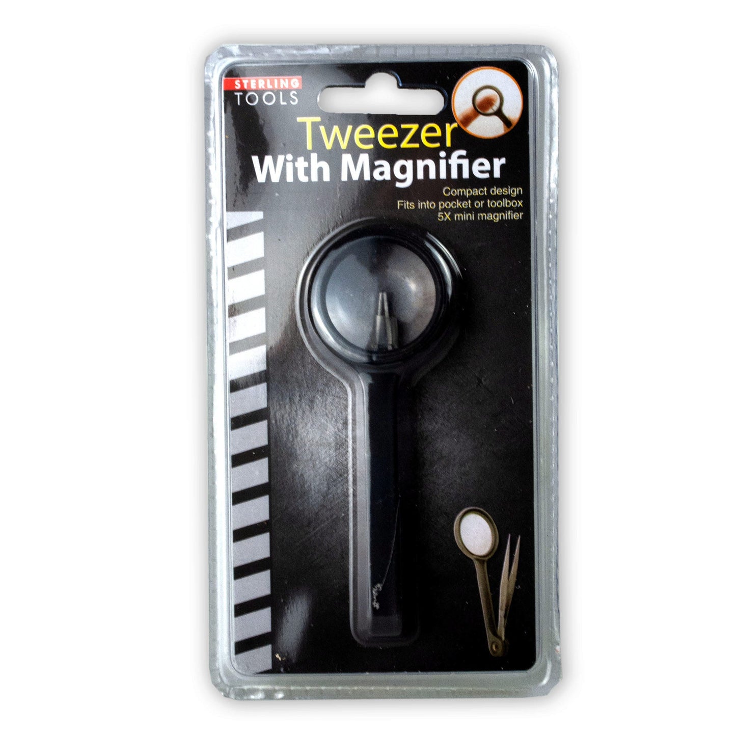 tweezers with magnifier  -- 28 per box